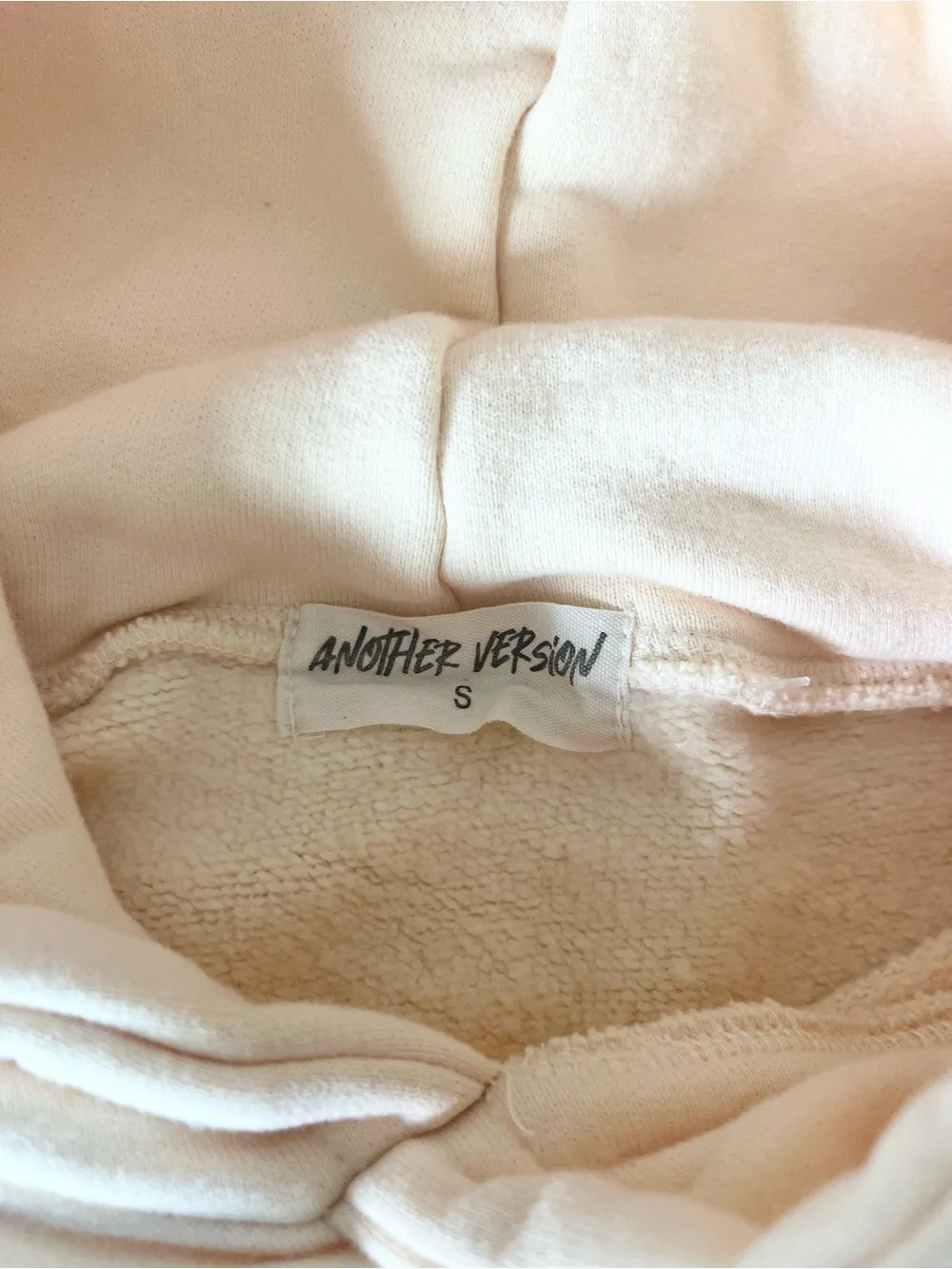 Another Version Matching Tracksuit Lounge Set Cream Beige Hoodie Sweatpants SZ S